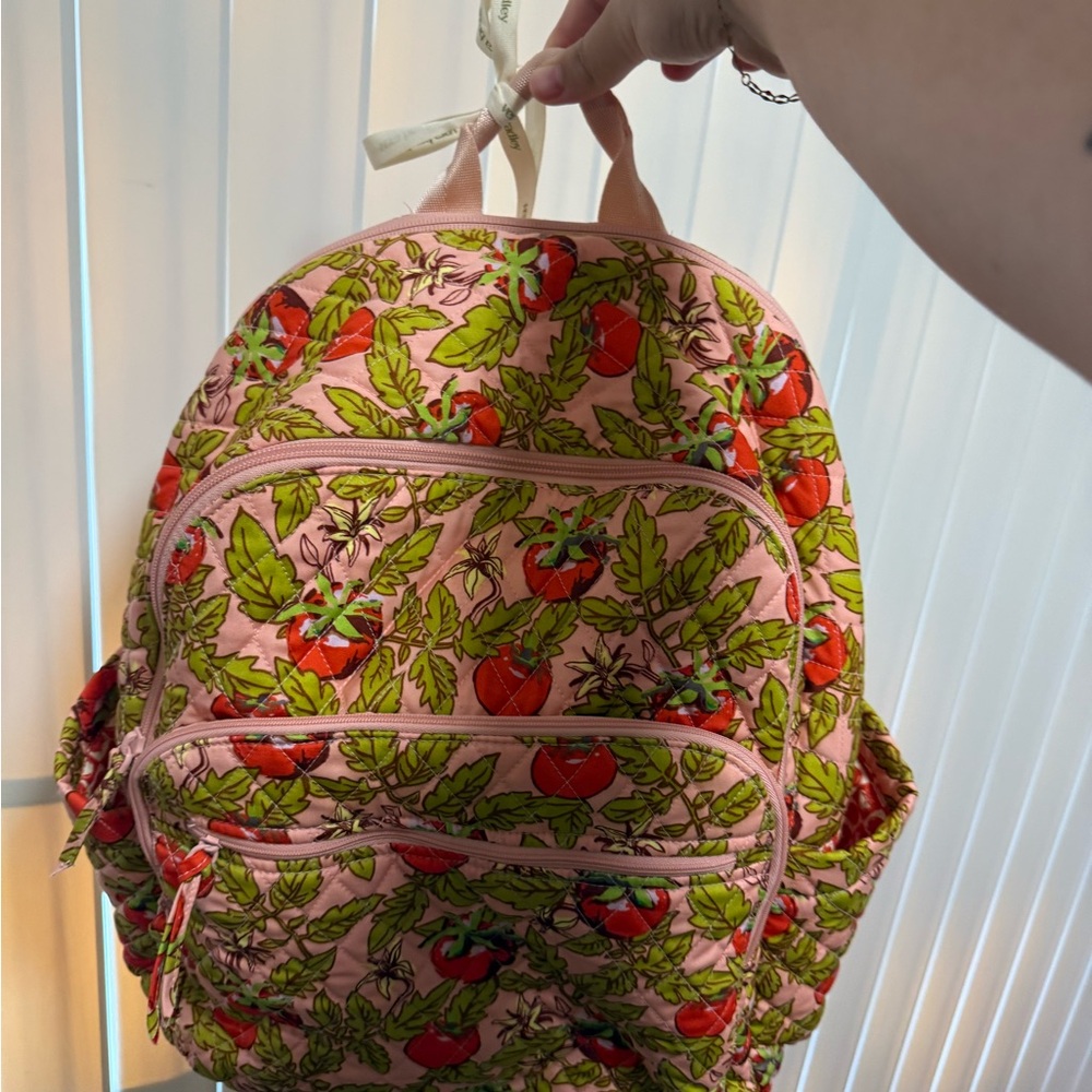Vera Bradley Tomato Vine Print Laptop Backpack